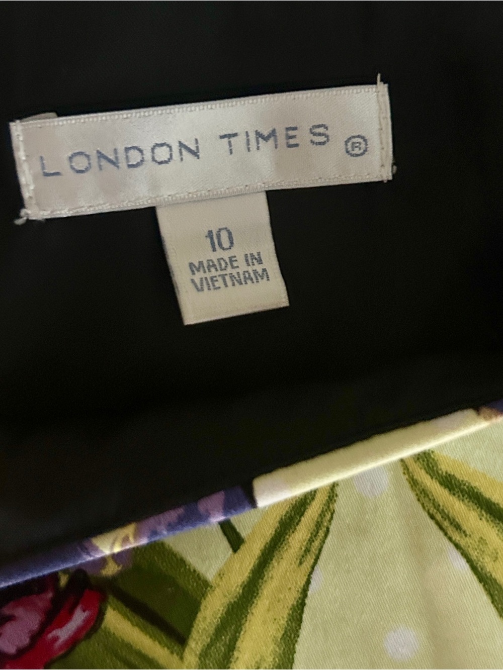London Times Floral Shift Sleeveless Dress in Yellow, Purple, Green, Black - Picture 2 of 14